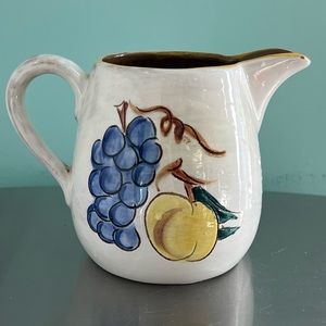 Vintage Stangl Pitcher 6.5” Fruit pattern Pottery
